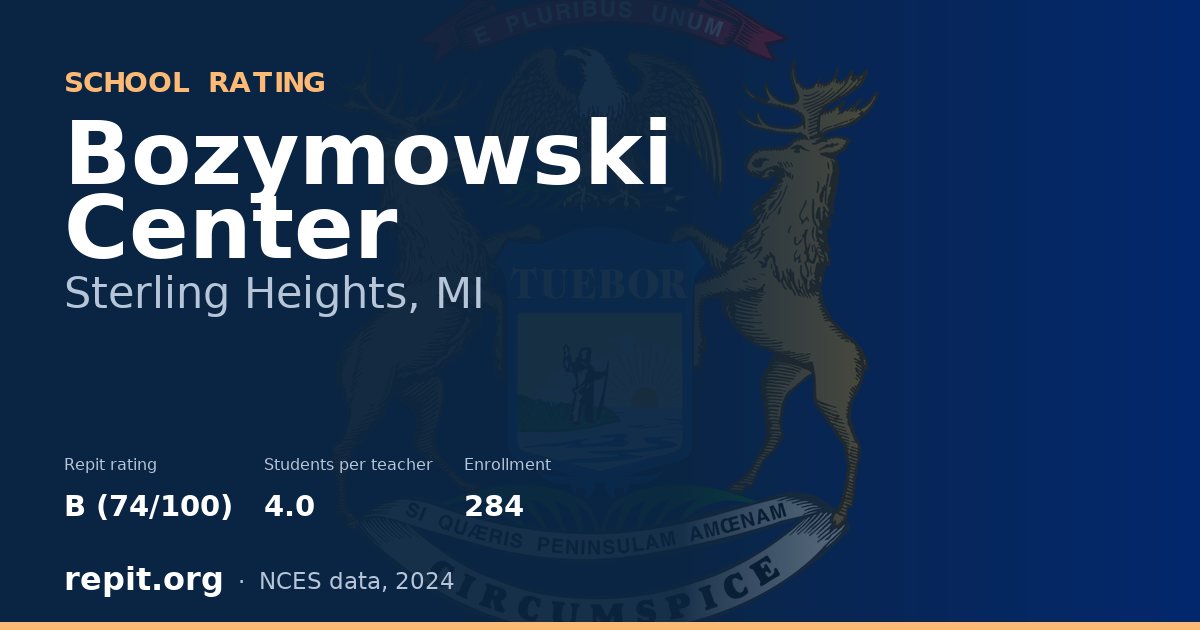 Bozymowski Center, Sterling Heights, MI — Repit school rating B (74/100)
