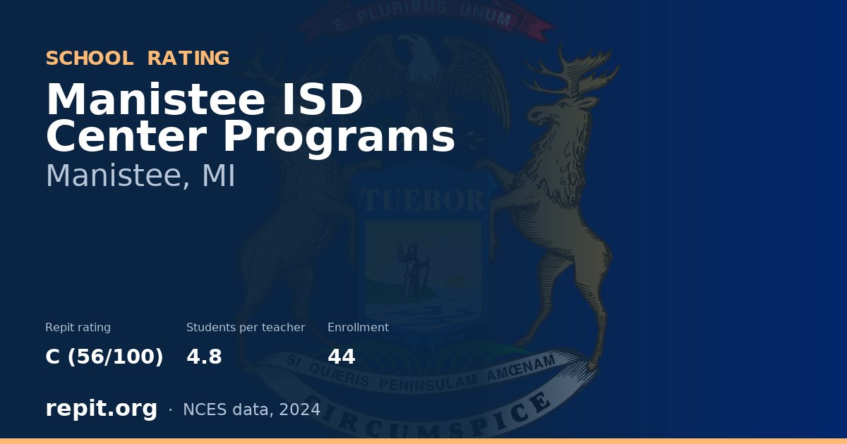 Manistee ISD Center Programs, Manistee, MI — Repit school rating C (56/100)