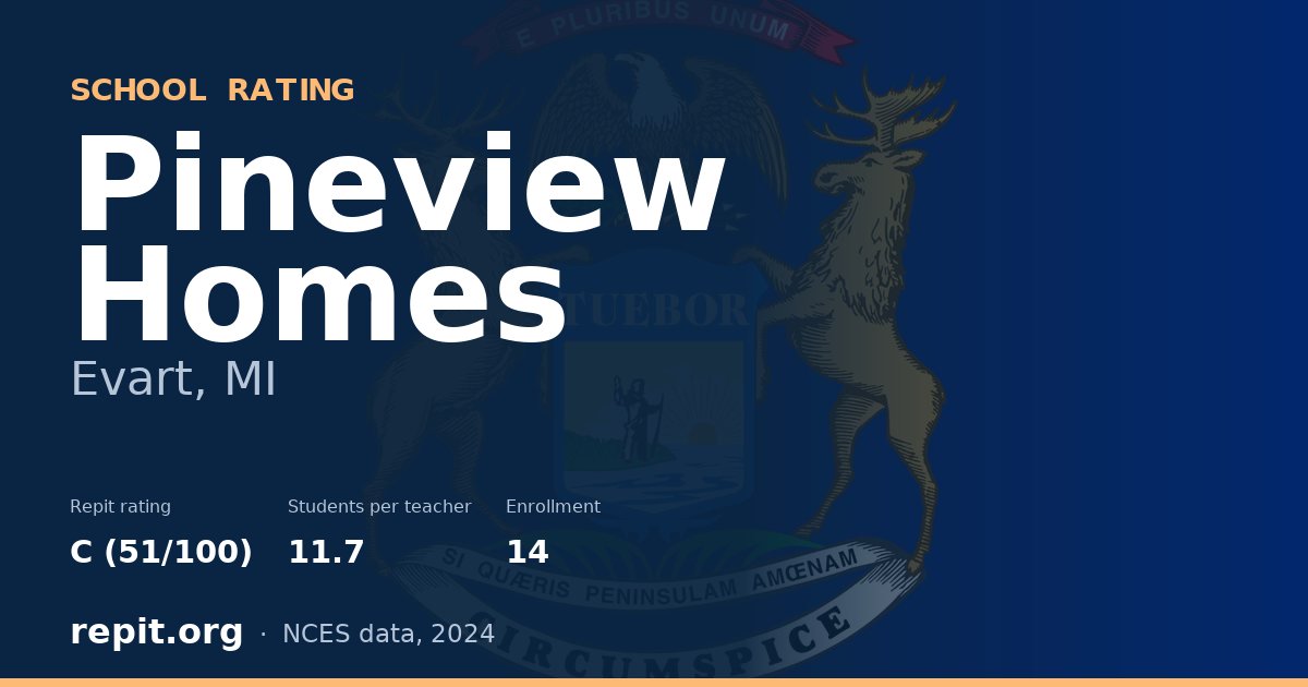 Pineview Homes, Evart, MI — Repit school rating C (51/100)
