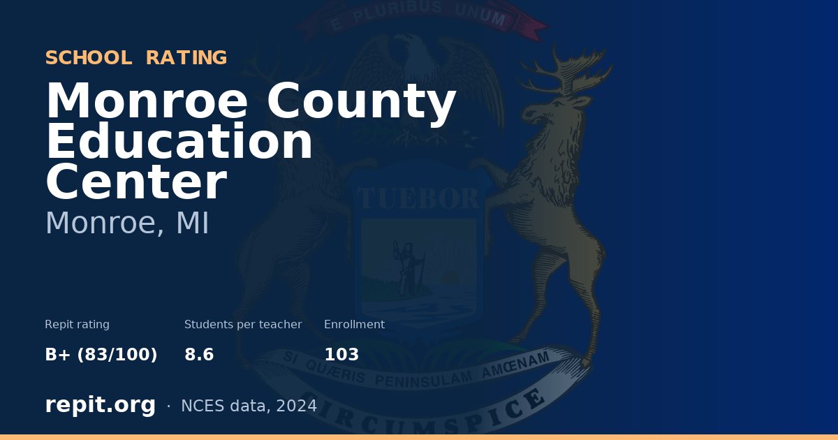 Monroe County Education Center, Monroe, MI — Repit school rating B+ (83/100)