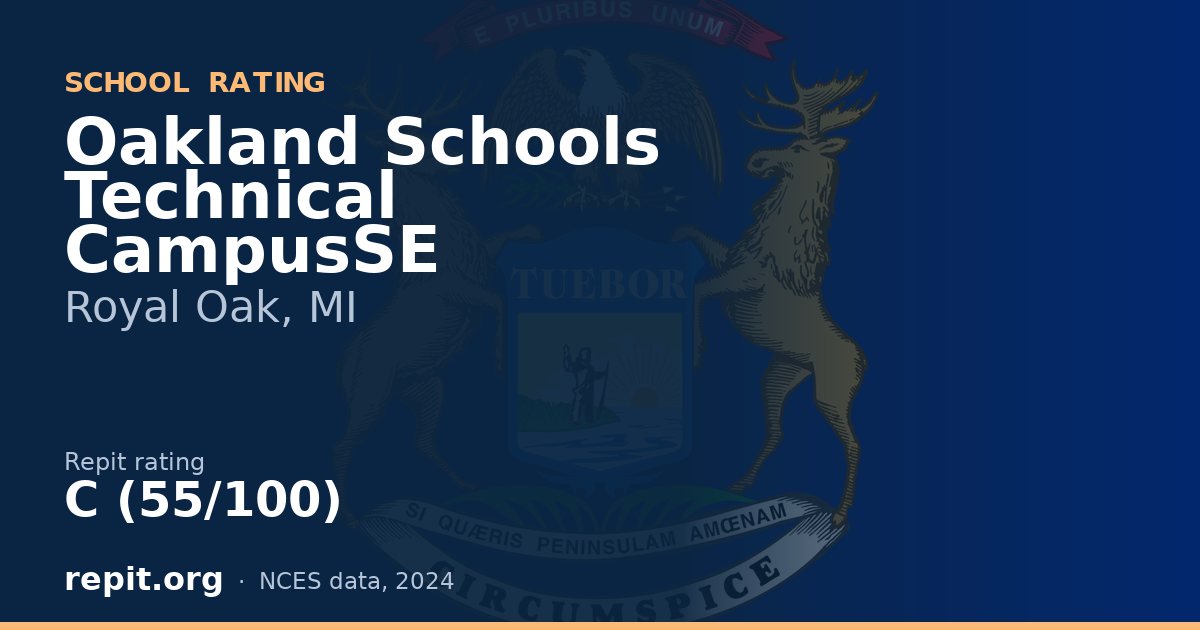 Oakland Schools Technical CampusSE, Royal Oak, MI — Repit school rating C (55/100)