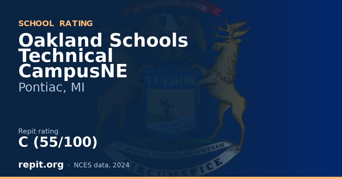 Oakland Schools Technical CampusNE, Pontiac, MI — Repit school rating C (55/100)