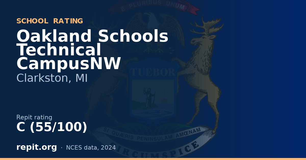 Oakland Schools Technical CampusNW, Clarkston, MI — Repit school rating C (55/100)