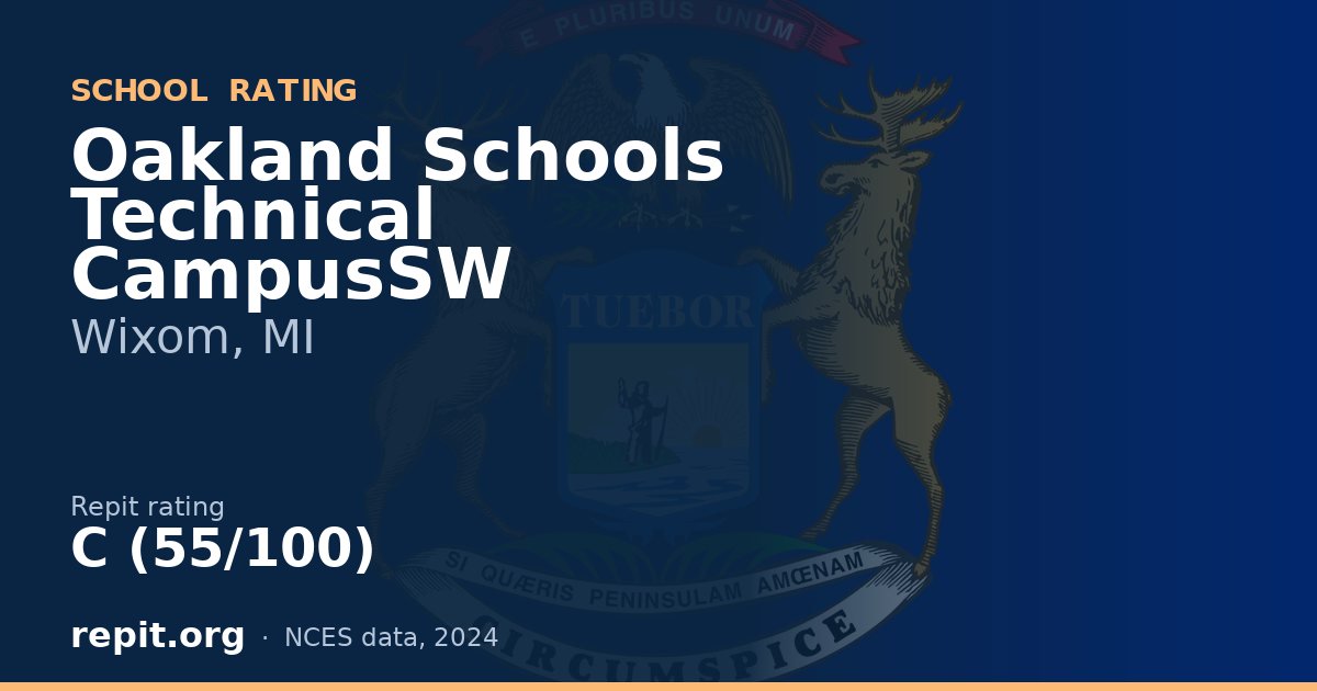 Oakland Schools Technical CampusSW, Wixom, MI — Repit school rating C (55/100)