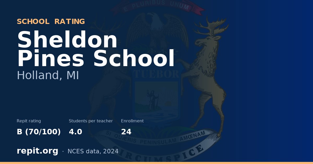 Sheldon Pines School, Holland, MI — Repit school rating B (70/100)