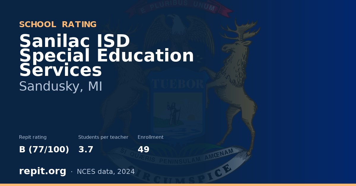 Sanilac ISD Special Education Services, Sandusky, MI — Repit school rating B (77/100)