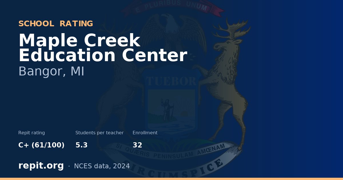 Maple Creek Education Center, Bangor, MI — Repit school rating C+ (61/100)