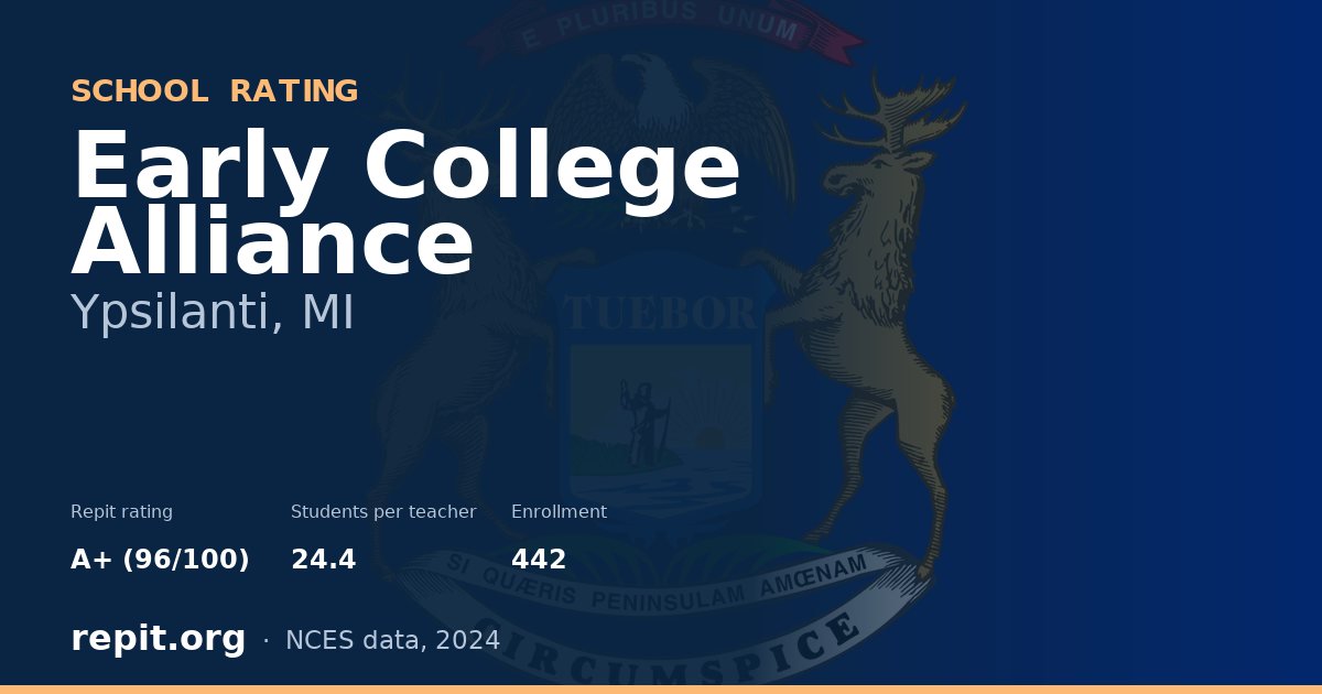 Early College Alliance, Ypsilanti, MI — Repit school rating A+ (96/100)