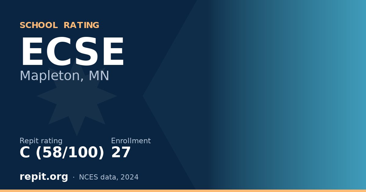 ECSE, Mapleton, MN — Repit school rating C (58/100)