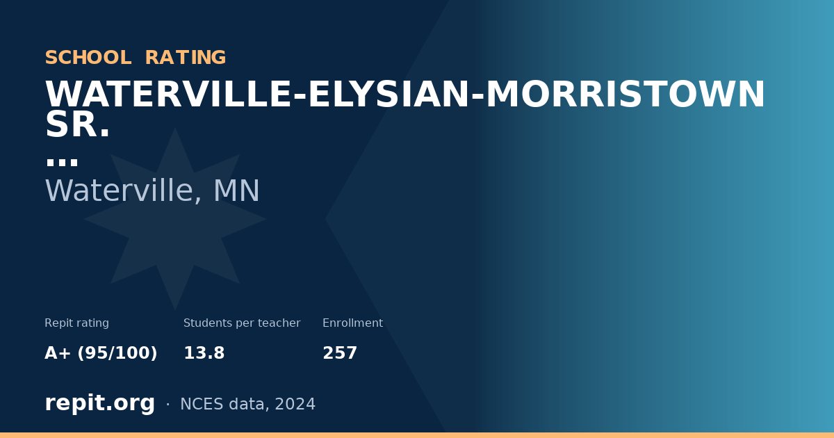 WATERVILLE-ELYSIAN-MORRISTOWN SR., Waterville, MN — Repit school rating A+ (95/100)