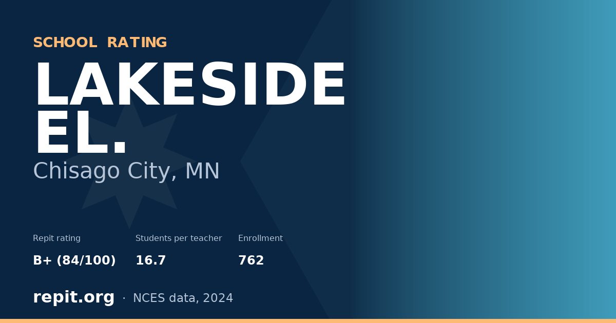 LAKESIDE EL., Chisago City, MN — Repit school rating B+ (84/100)