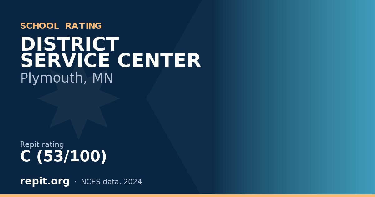 DISTRICT SERVICE CENTER, Plymouth, MN — Repit school rating C (53/100)