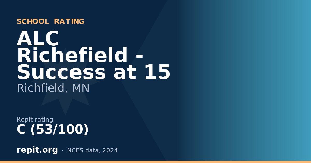 ALC Richefield - Success at 15, Richfield, MN — Repit school rating C (53/100)
