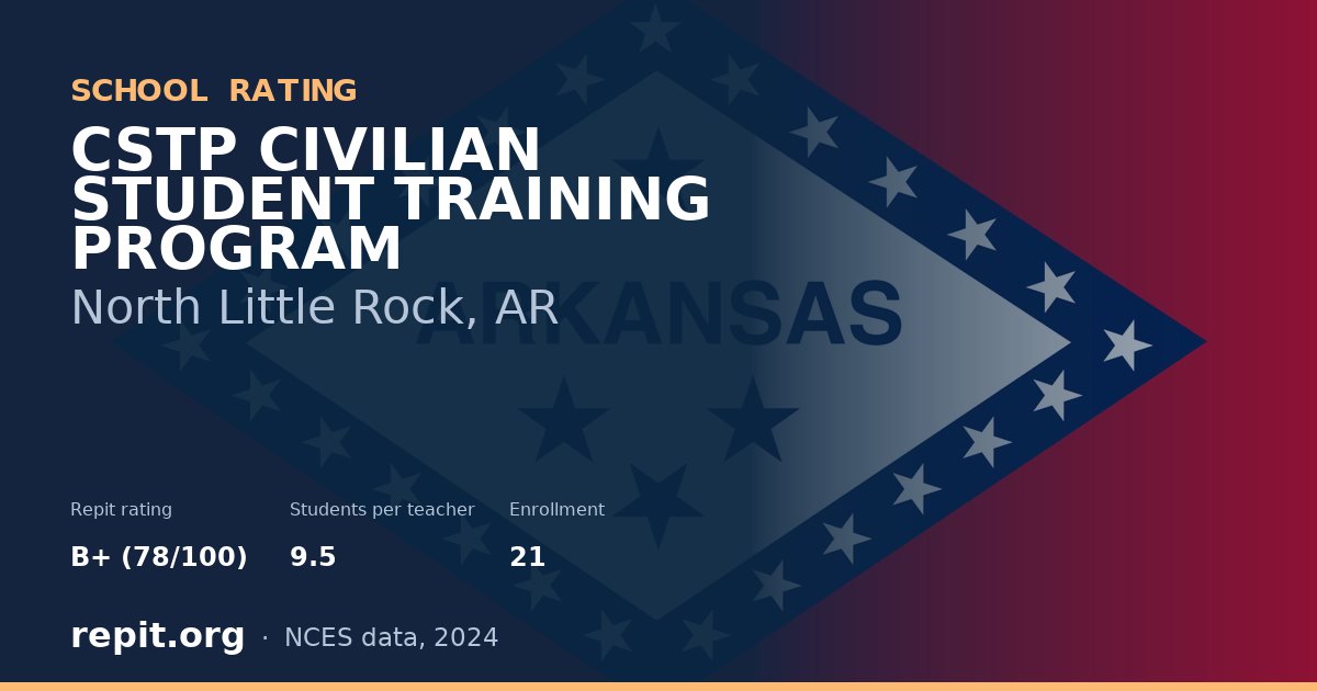 CSTP CIVILIAN STUDENT TRAINING PROGRAM, North Little Rock, AR — Repit school rating B+ (78/100)