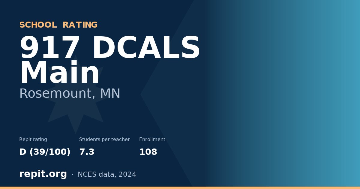 917 DCALS Main, Rosemount, MN — Repit school rating D (39/100)