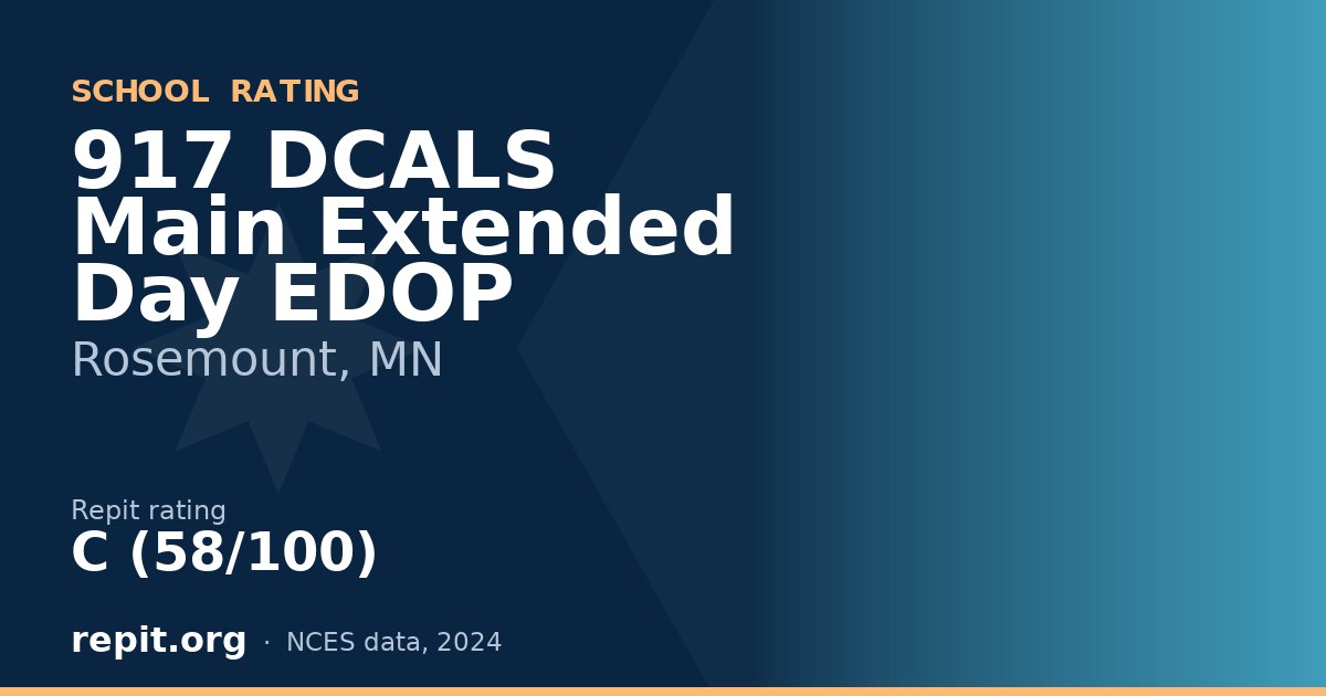 917 DCALS Main Extended Day EDOP, Rosemount, MN — Repit school rating C (58/100)