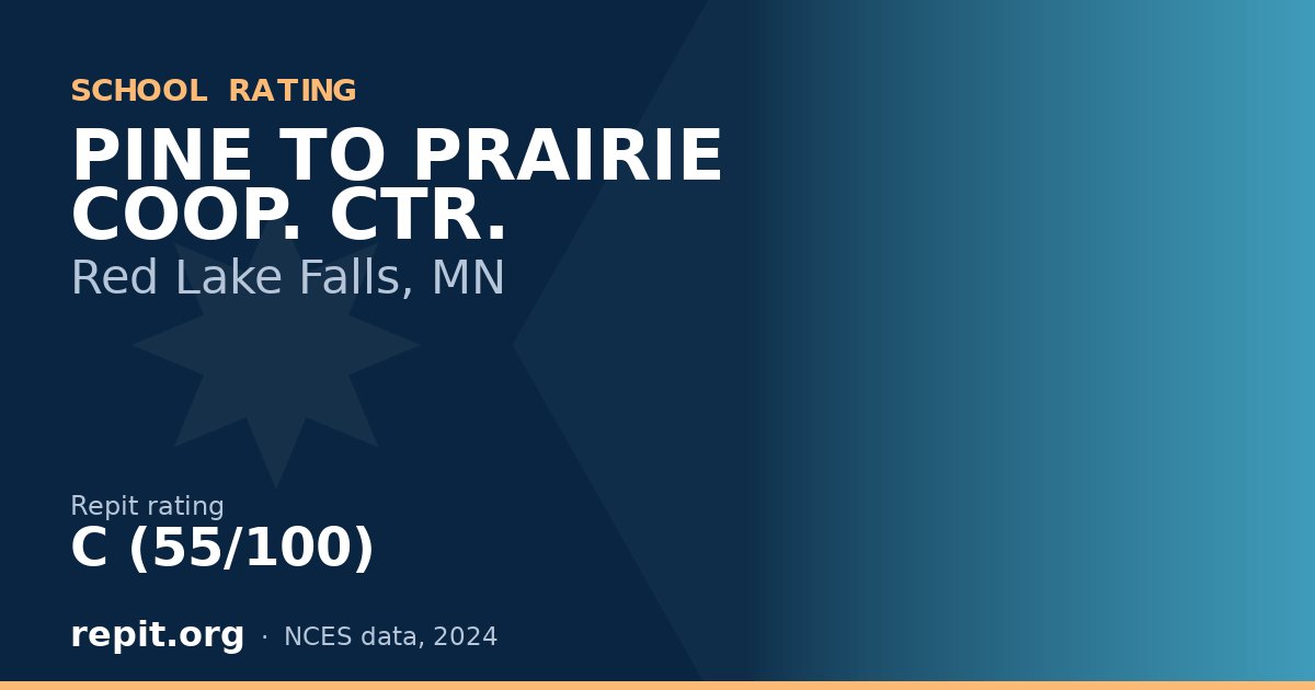PINE TO PRAIRIE COOP. CTR., Red Lake Falls, MN — Repit school rating C (55/100)