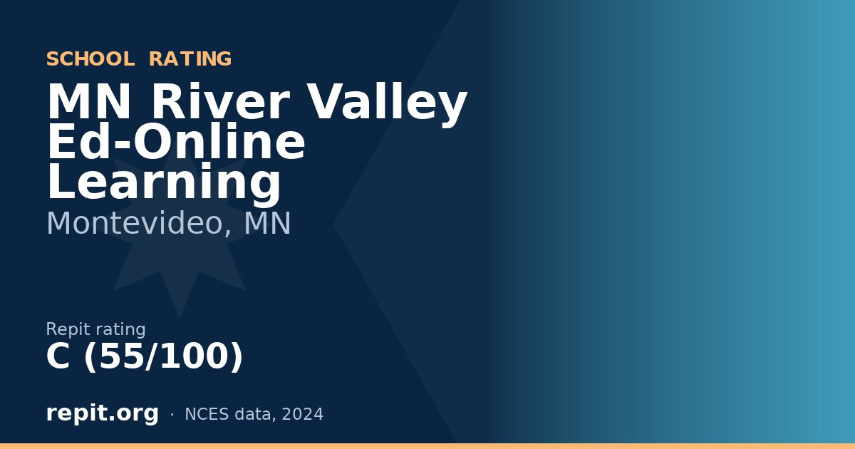 MN River Valley Ed-Online Learning, Montevideo, MN — Repit school rating C (55/100)