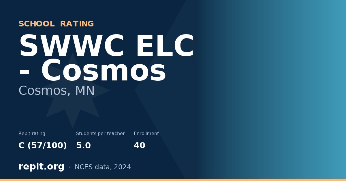 SWWC ELC - Cosmos, Cosmos, MN — Repit school rating C (57/100)