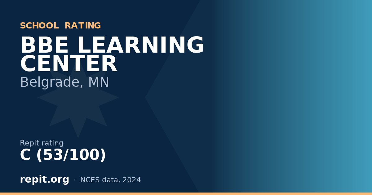 BBE LEARNING CENTER, Belgrade, MN — Repit school rating C (53/100)