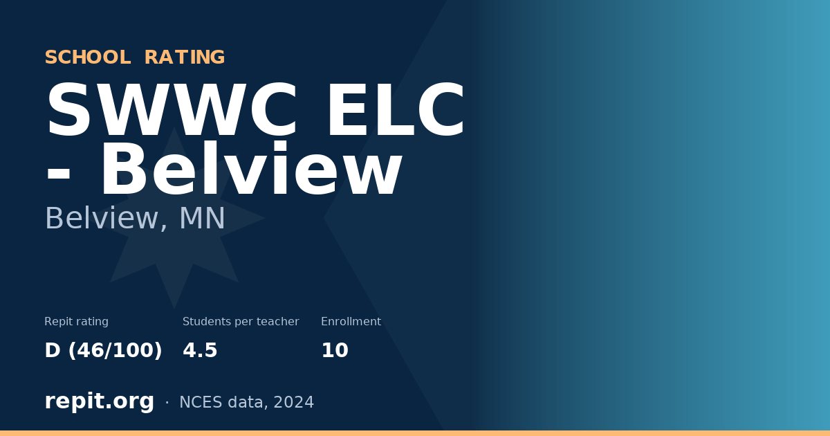 SWWC ELC - Belview, Belview, MN — Repit school rating D (46/100)