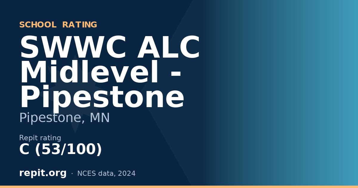 SWWC ALC Midlevel - Pipestone, Pipestone, MN — Repit school rating C (53/100)
