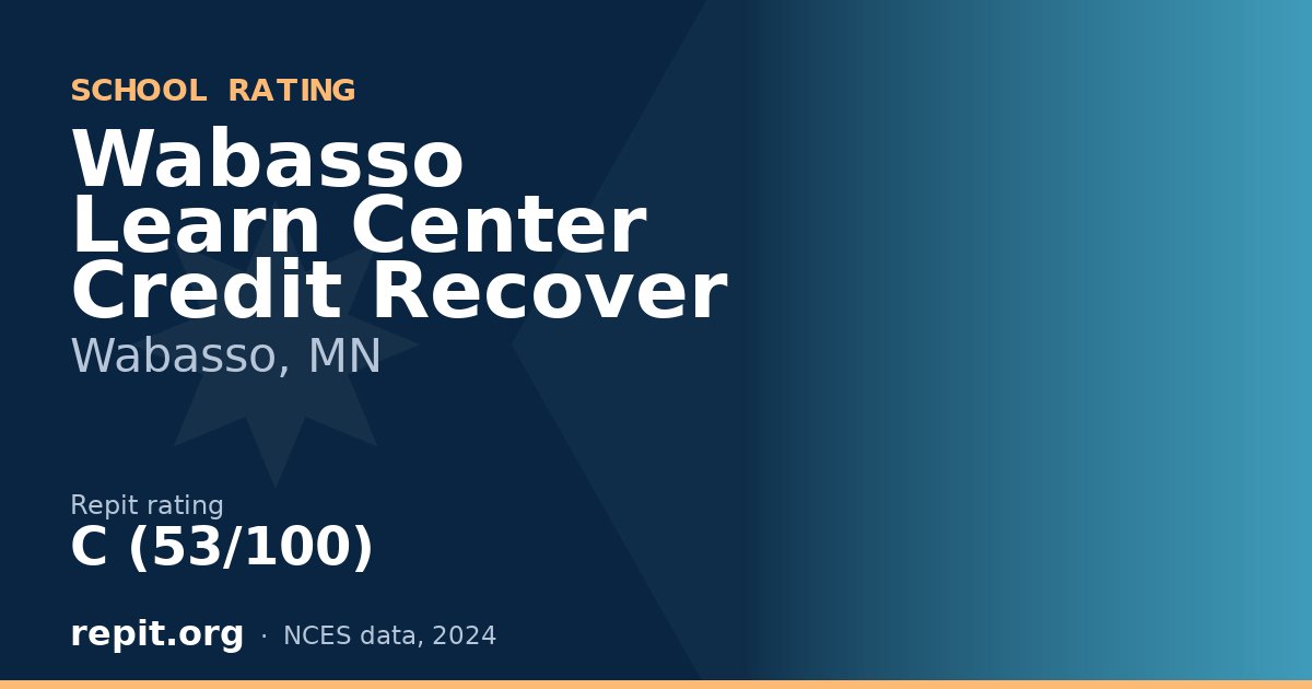 Wabasso Learn Center Credit Recover, Wabasso, MN — Repit school rating C (53/100)