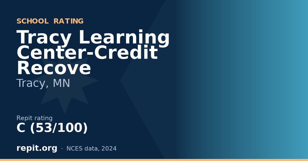 Tracy Learning Center-Credit Recove, Tracy, MN — Repit school rating C (53/100)