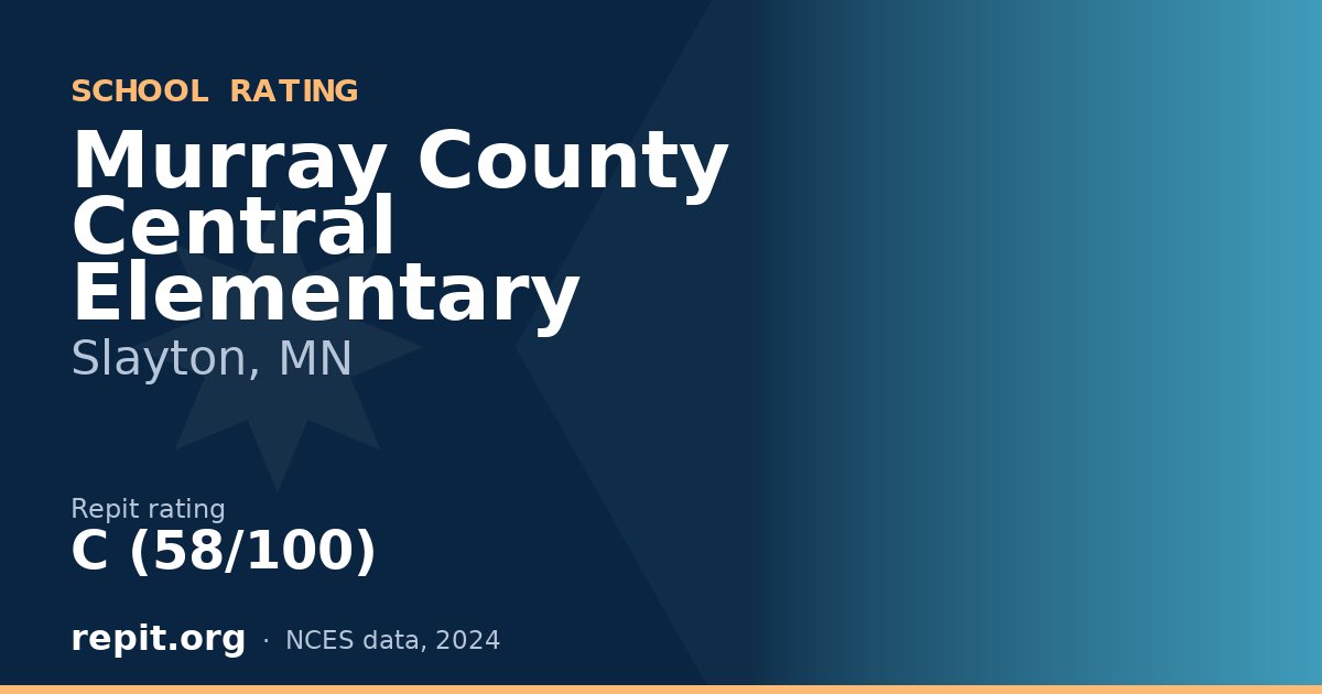 Murray County Central Elementary, Slayton, MN — Repit school rating C (58/100)