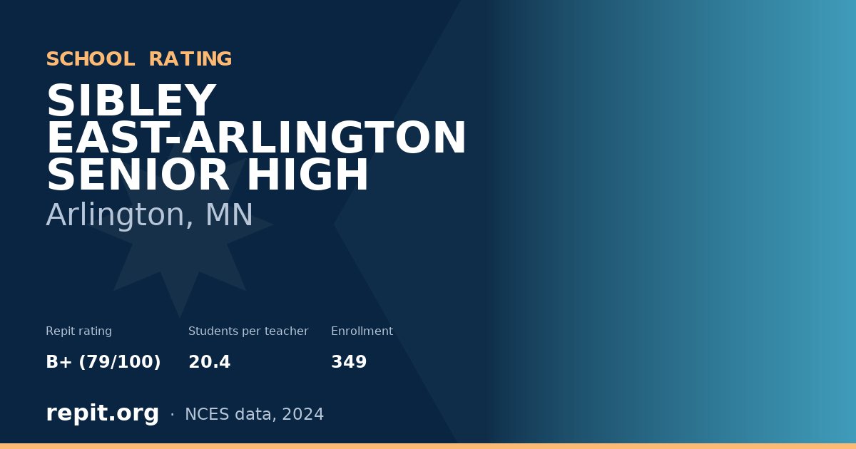 SIBLEY EAST-ARLINGTON SENIOR HIGH, Arlington, MN — Repit school rating B+ (79/100)