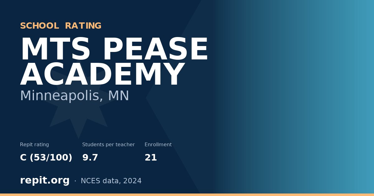 MTS PEASE ACADEMY, Minneapolis, MN — Repit school rating C (53/100)