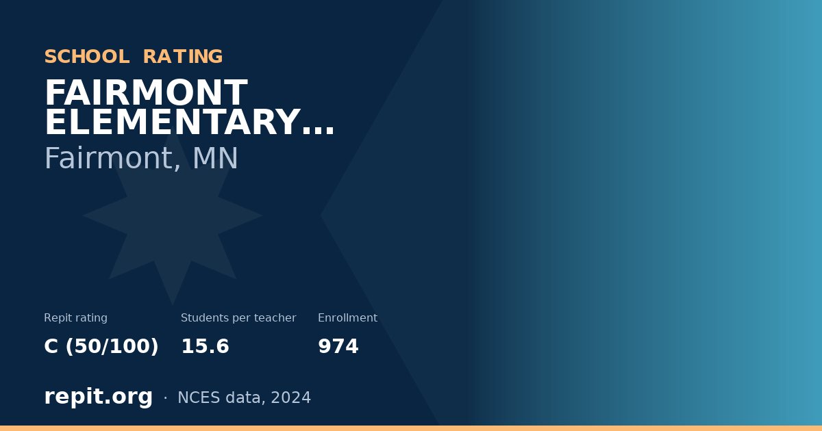 FAIRMONT ELEMENTARY SCHOOL, Fairmont, MN — Repit school rating C (50/100)