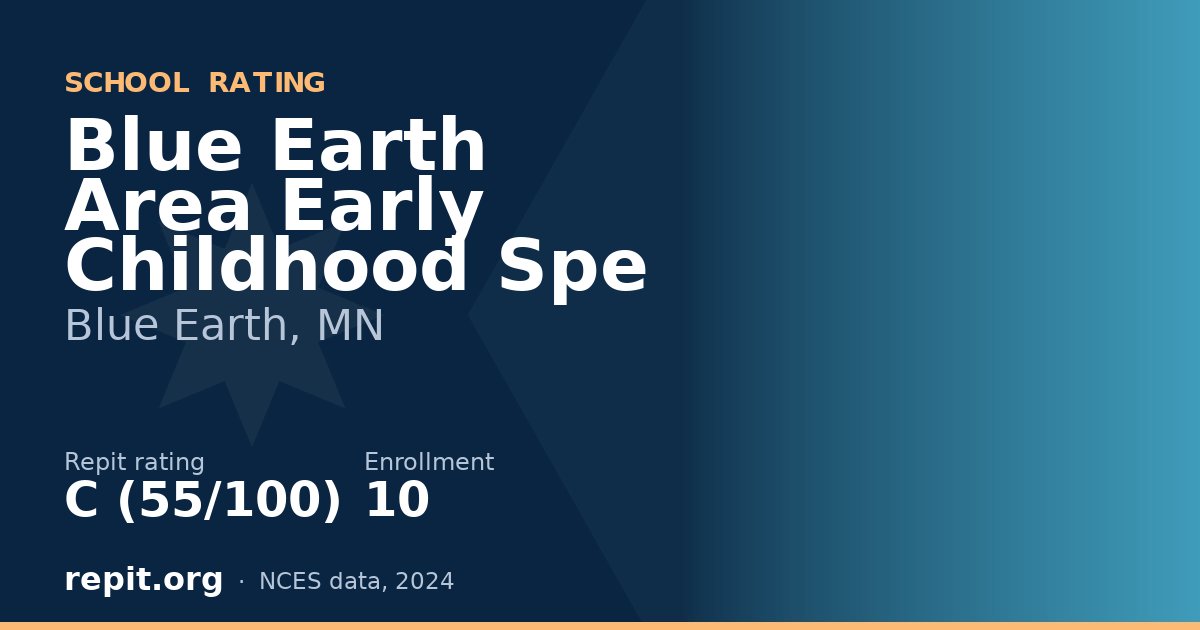 Blue Earth Area Early Childhood Spe, Blue Earth, MN — Repit school rating C (55/100)