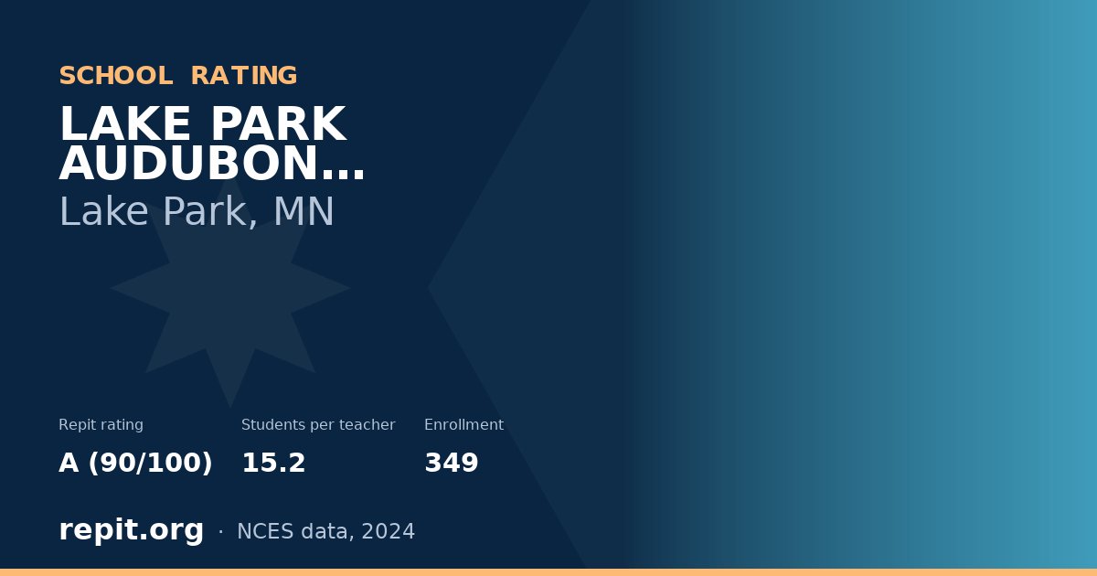 LAKE PARK AUDUBON SECONDARY, Lake Park, MN — Repit school rating A (90/100)