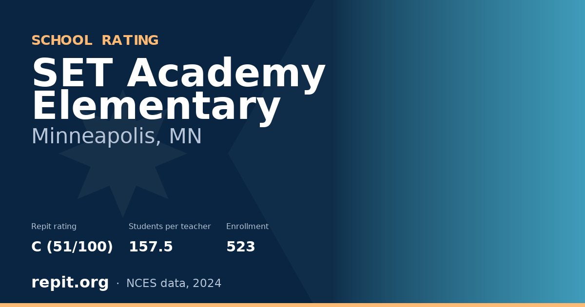 SET Academy Elementary, Minneapolis, MN — Repit school rating C (51/100)