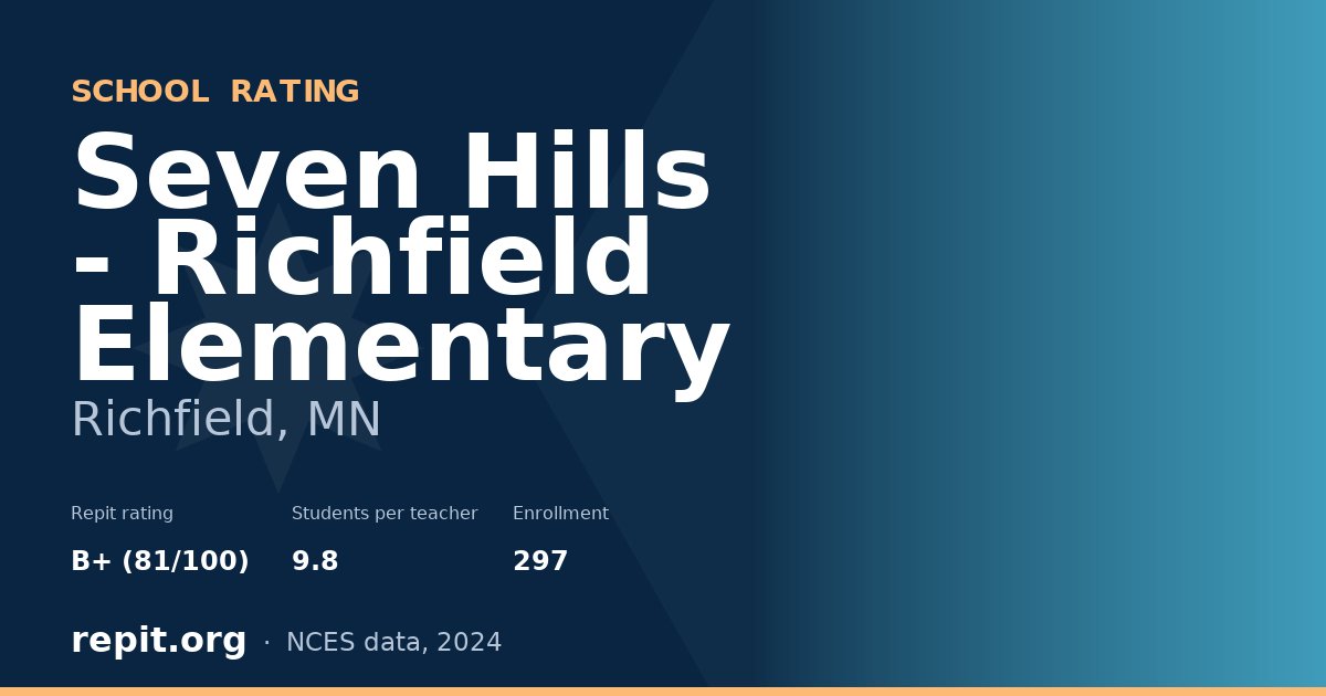 Seven Hills - Richfield Elementary, Richfield, MN — Repit school rating B+ (81/100)