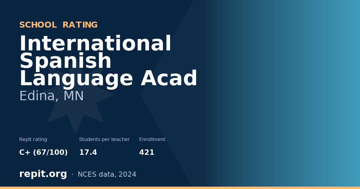 International Spanish Language Acad, Edina, MN — Repit school rating C+ (67/100)