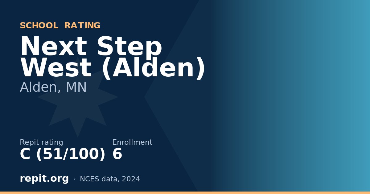 Next Step West (Alden), Alden, MN — Repit school rating C (51/100)