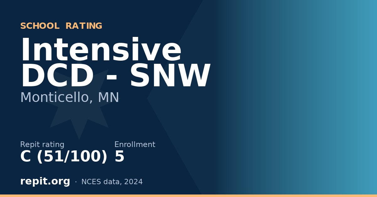 Intensive DCD - SNW, Monticello, MN — Repit school rating C (51/100)
