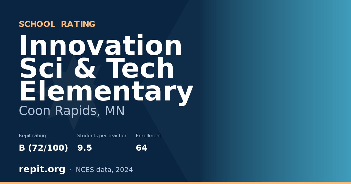 Innovation Sci & Tech Elementary, Coon Rapids, MN — Repit school rating B (72/100)