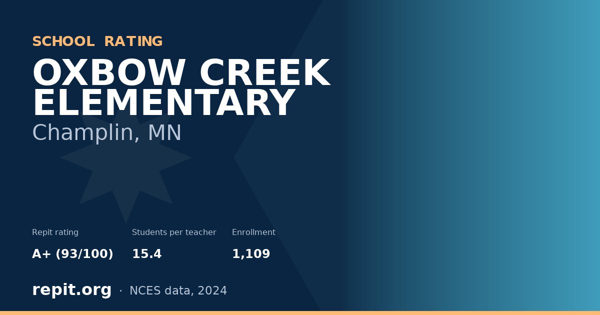 OXBOW CREEK ELEMENTARY, Champlin, MN — Repit school rating A+ (93/100)