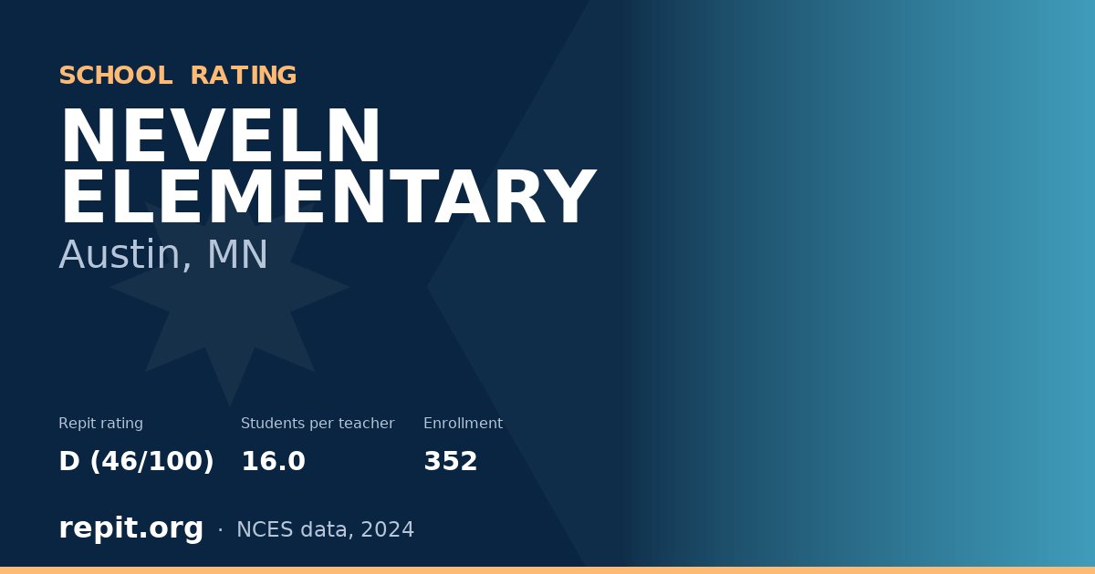 NEVELN ELEMENTARY, Austin, MN — Repit school rating D (46/100)