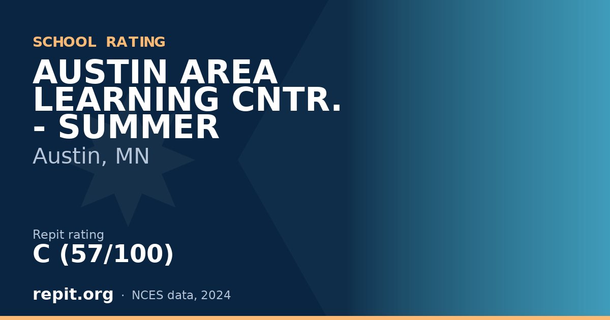 AUSTIN AREA LEARNING CNTR. - SUMMER, Austin, MN — Repit school rating C (57/100)