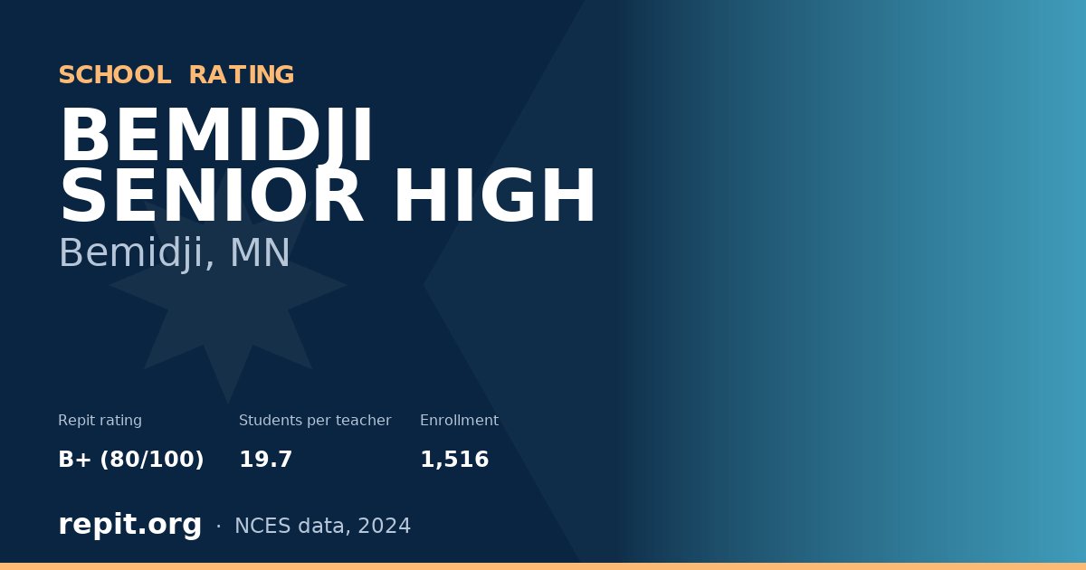 BEMIDJI SENIOR HIGH, Bemidji, MN — Repit school rating B+ (80/100)