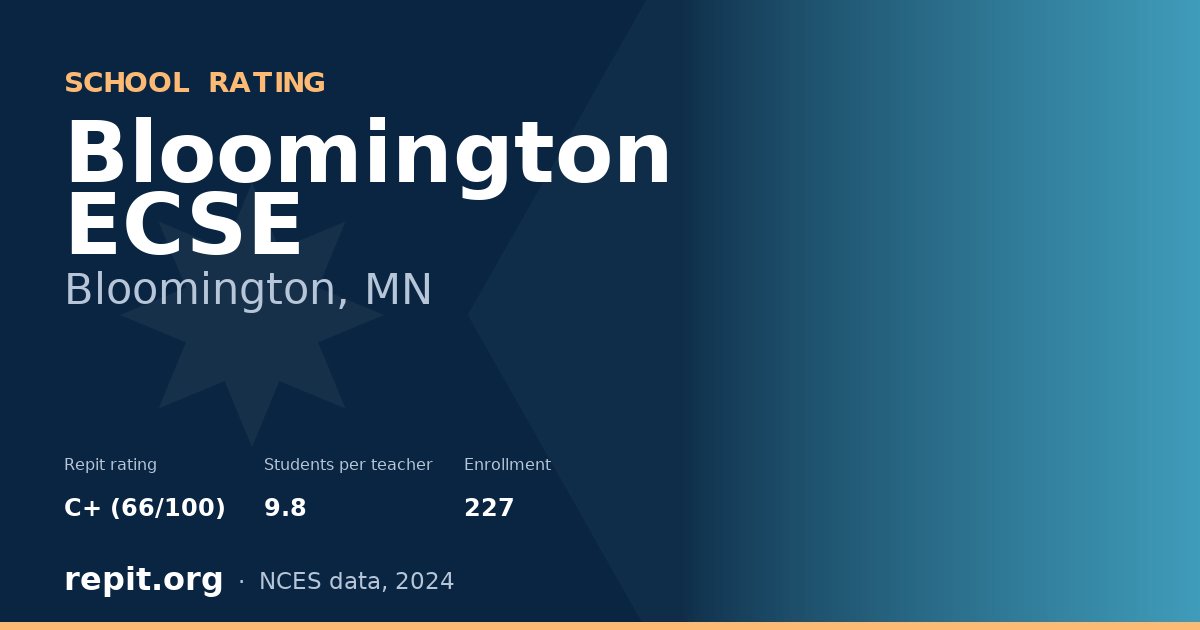 Bloomington ECSE, Bloomington, MN — Repit school rating C+ (66/100)