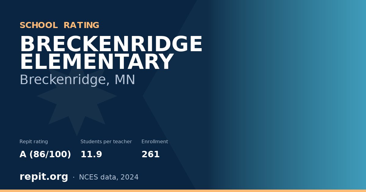 BRECKENRIDGE ELEMENTARY, Breckenridge, MN — Repit school rating A (86/100)
