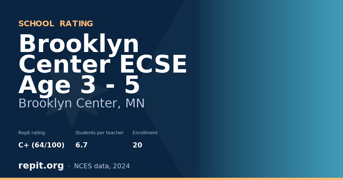 Brooklyn Center ECSE Age 3 - 5, Brooklyn Center, MN — Repit school rating C+ (64/100)