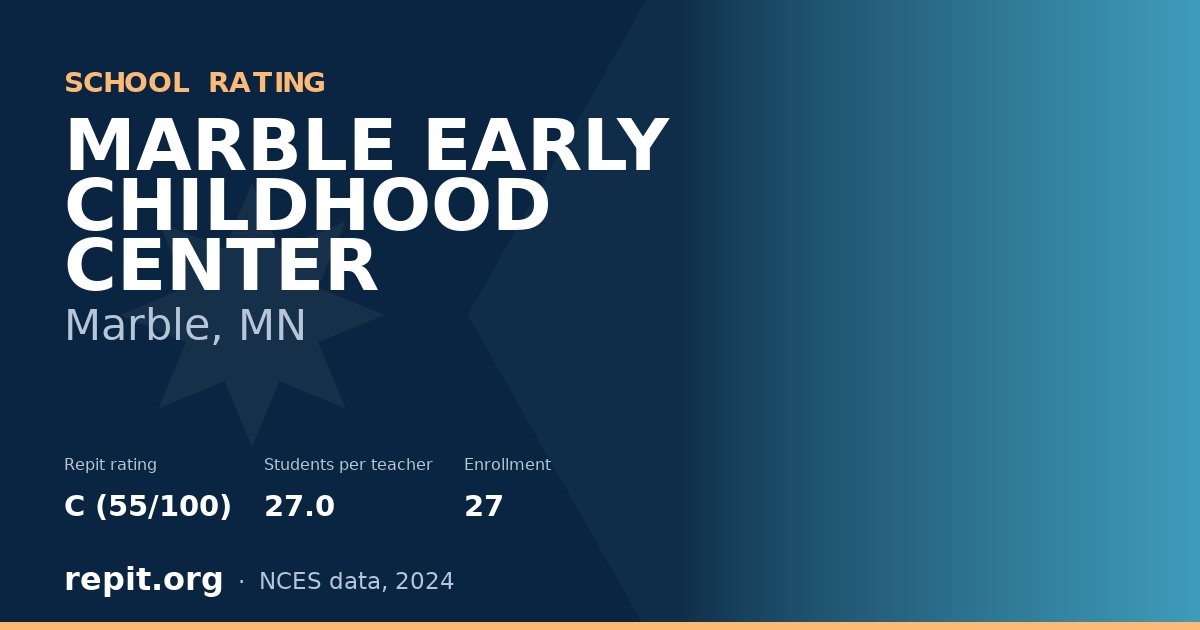 MARBLE EARLY CHILDHOOD CENTER, Marble, MN — Repit school rating C (55/100)