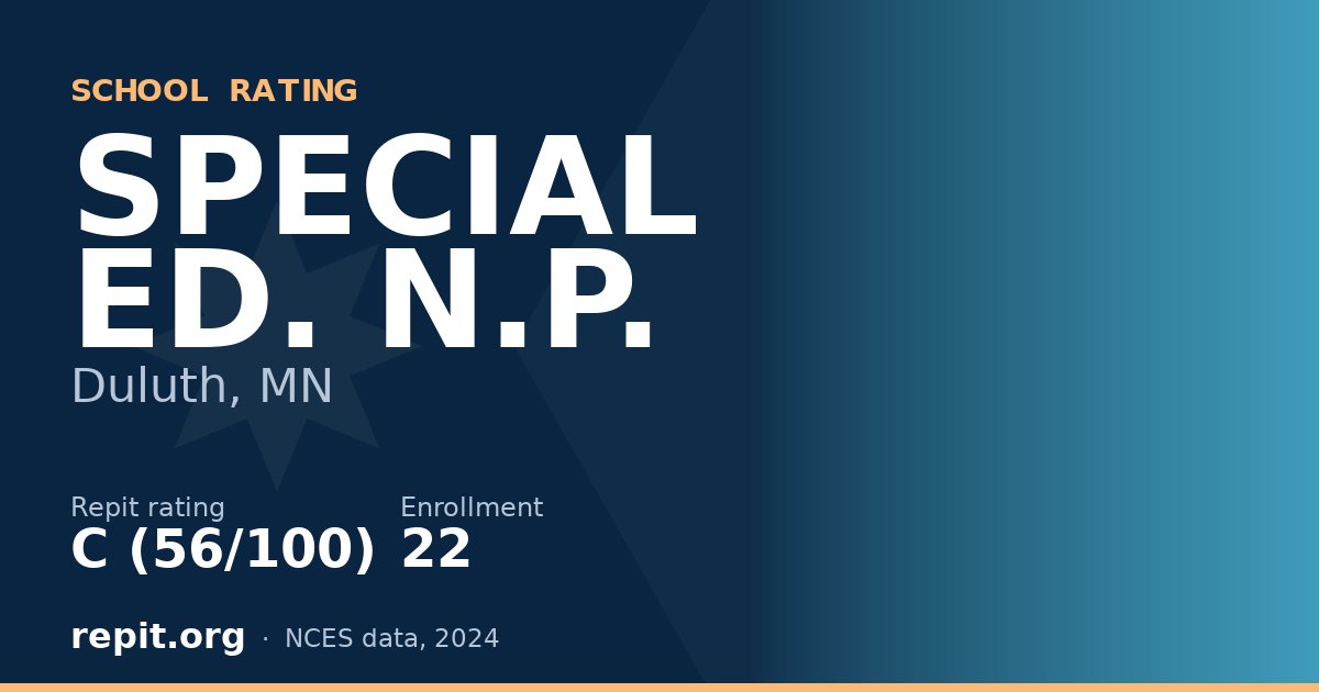 SPECIAL ED. N.P., Duluth, MN — Repit school rating C (56/100)