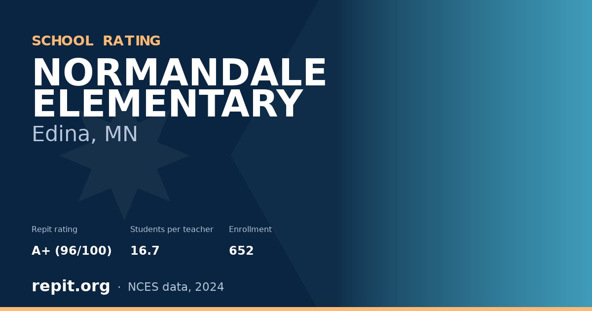 NORMANDALE ELEMENTARY, Edina, MN — Repit school rating A+ (96/100)